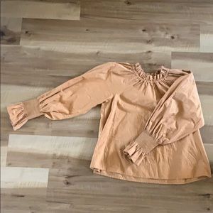 Poplin puffy sleeve blouse